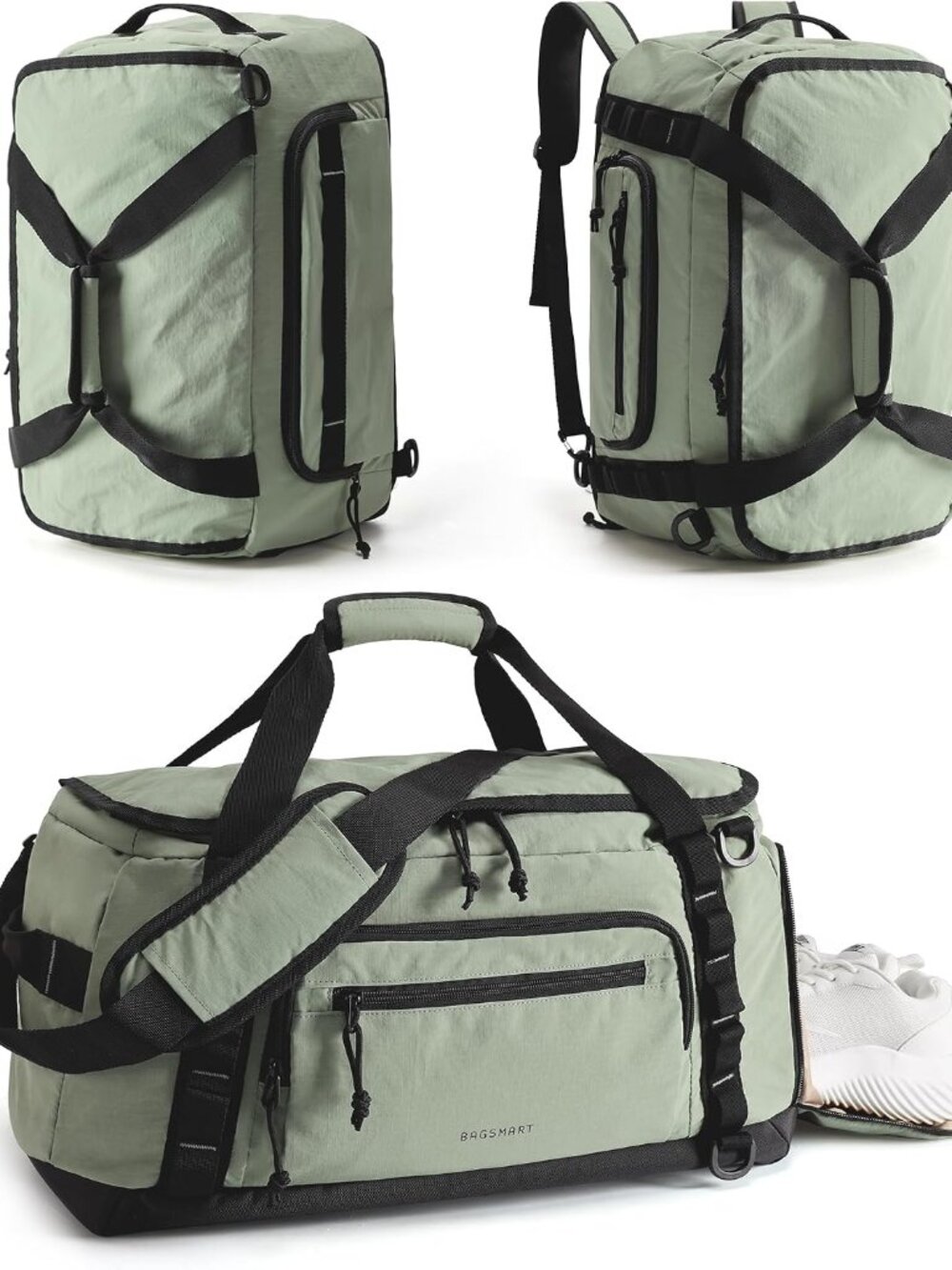 4-IN-1 Gym Bag for Women Men, TSA Duffle Bag for Travel